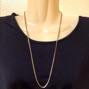 Silver and Gold Box Chain Necklace 20”